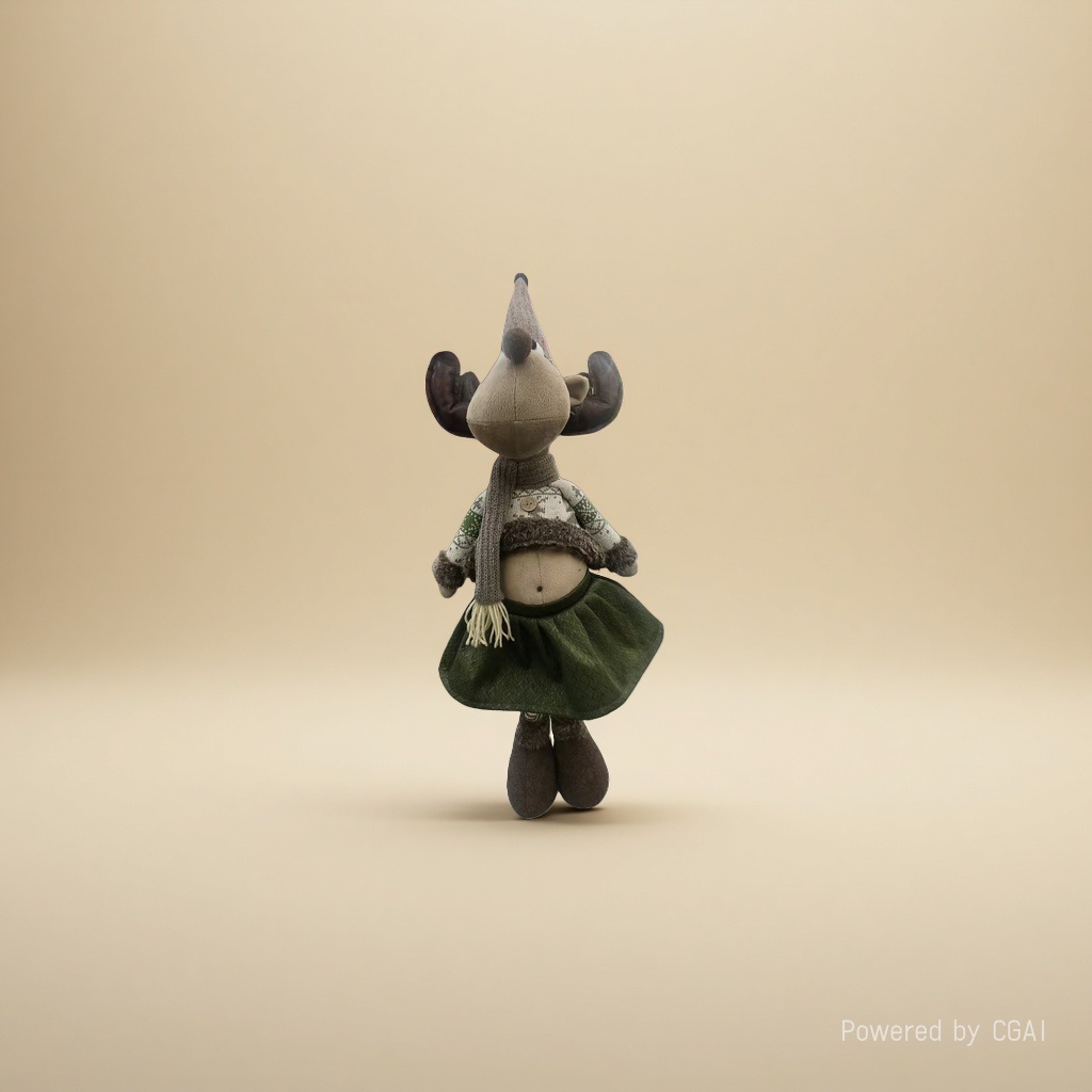 Standing reindeer plush doll, Christmas atmosphere scene decoration doll details Picture