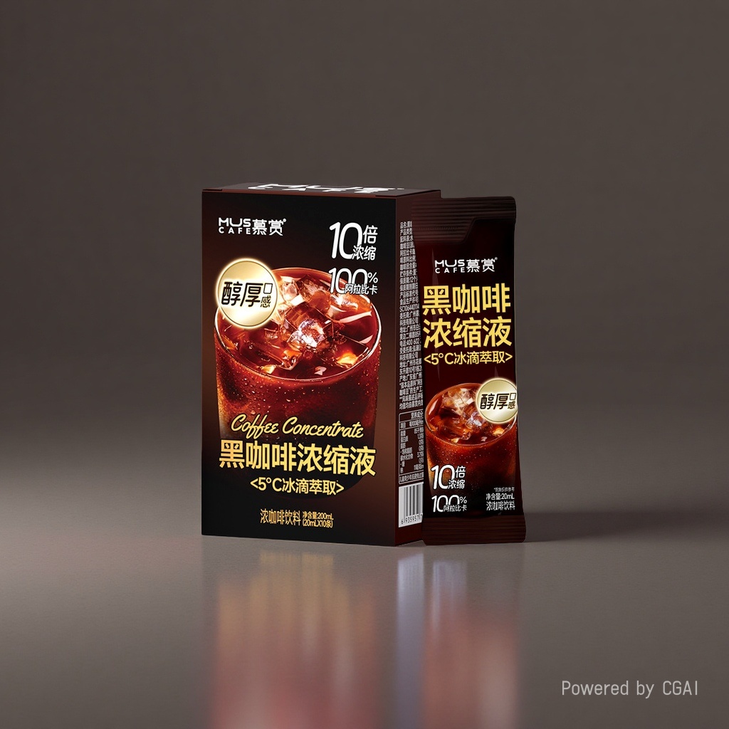 Coffee companion auxiliary materials, coffee concentrate, black coffee concentrate packaging box Application Scenario
