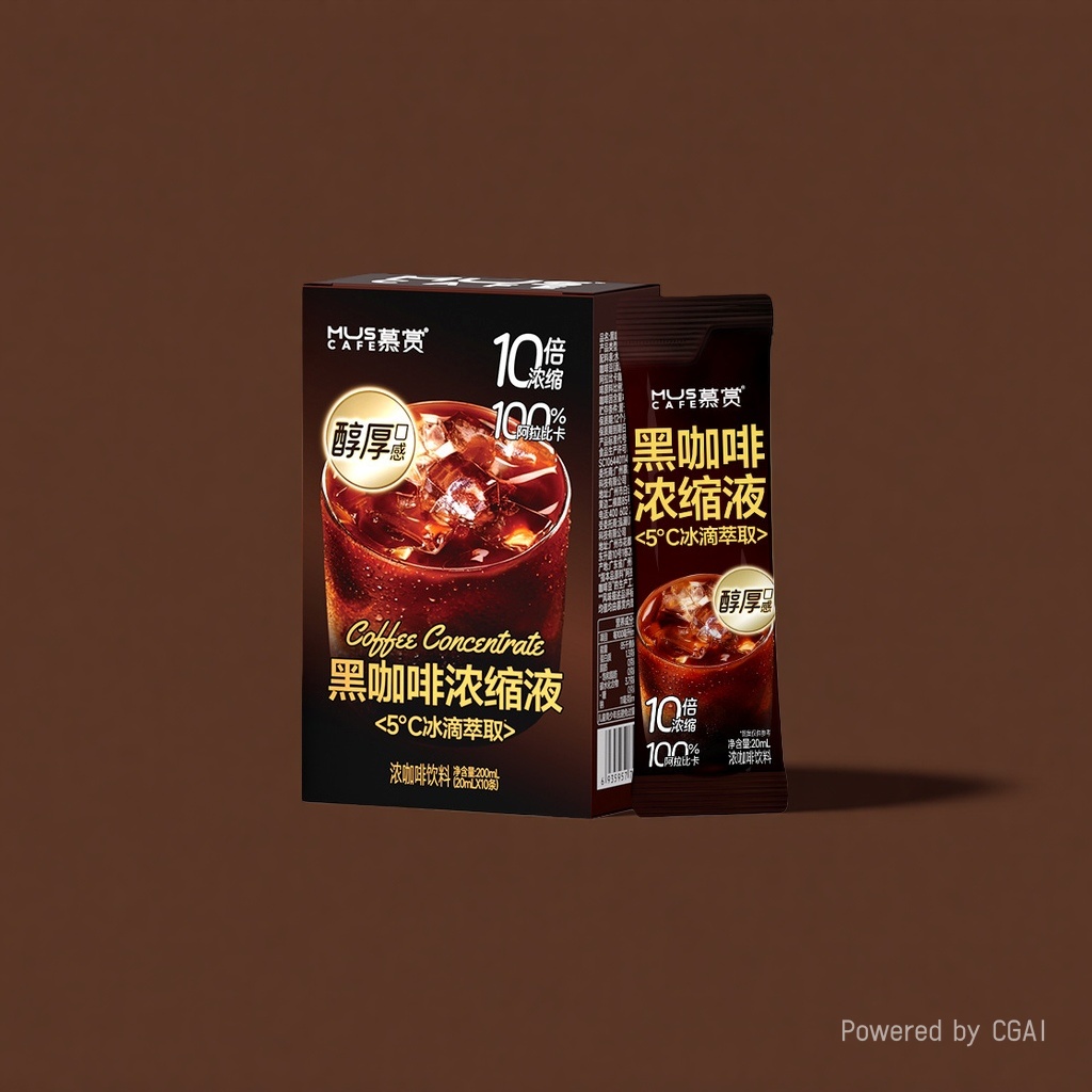 Coffee companion auxiliary materials, coffee concentrate, black coffee concentrate packaging box details Picture
