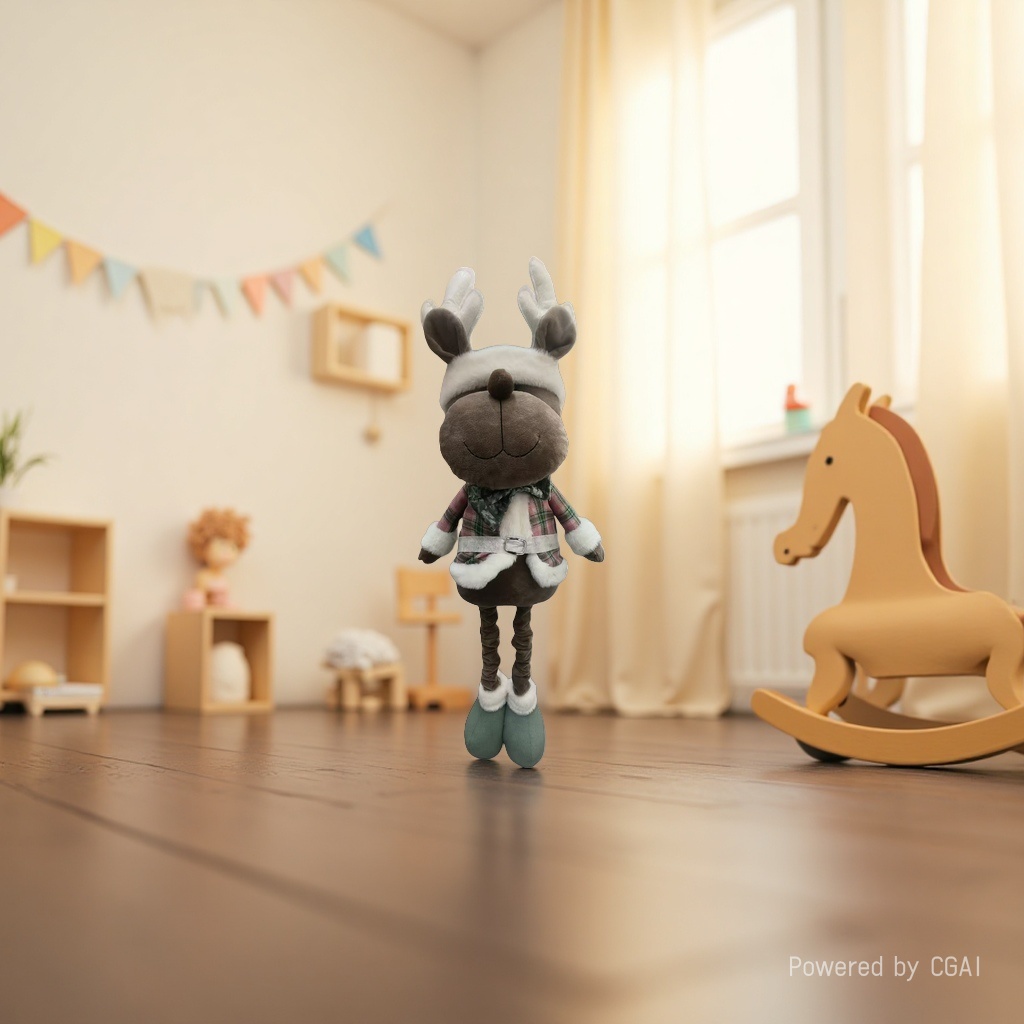 Christmas reindeer dolls with extendable standing postures are used to decorate Christmas scenes Application Scenario