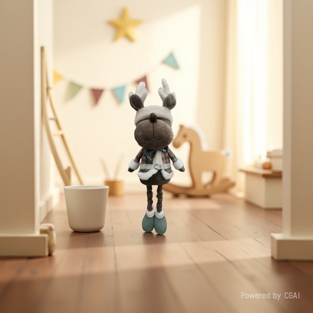 Christmas reindeer dolls with extendable standing postures are used to decorate Christmas scenes Specification image