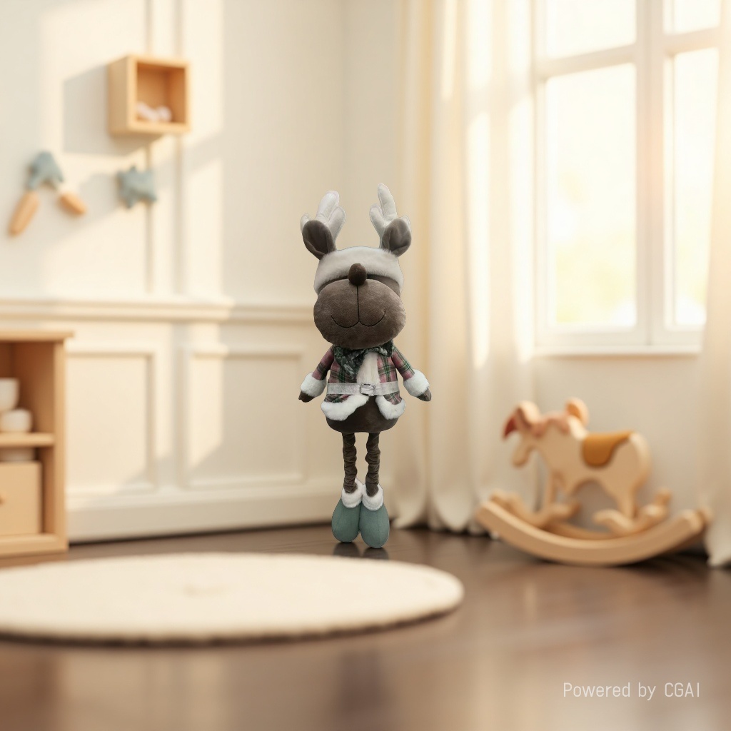 Christmas reindeer dolls with extendable standing postures are used to decorate Christmas scenes details Picture