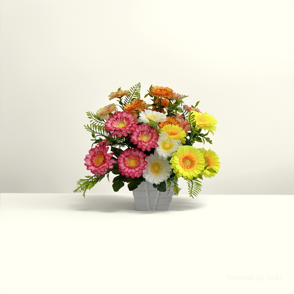 Monet's Garden features artificial plastic flowers, man-made flowers and handcrafted flowers details Picture