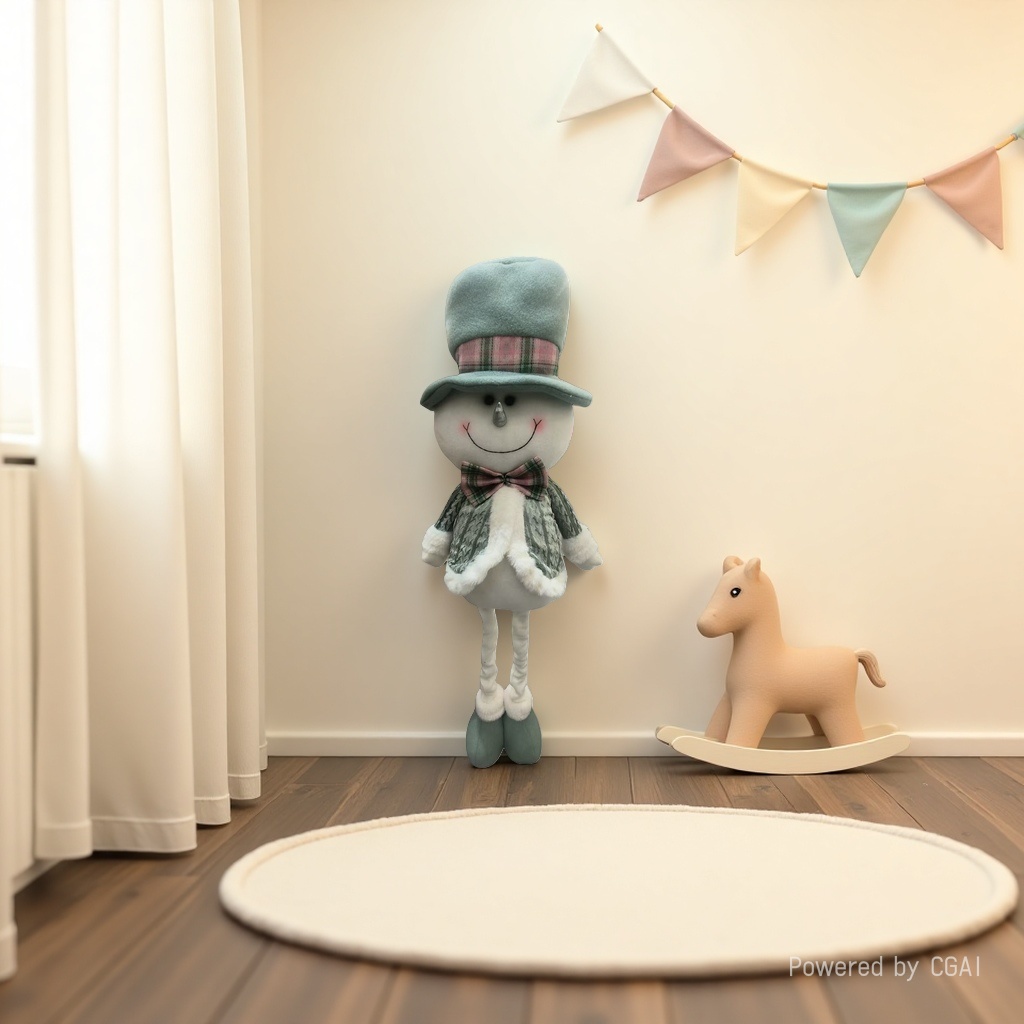 Christmas snowman figurine, extendable standing doll, Christmas decoration
