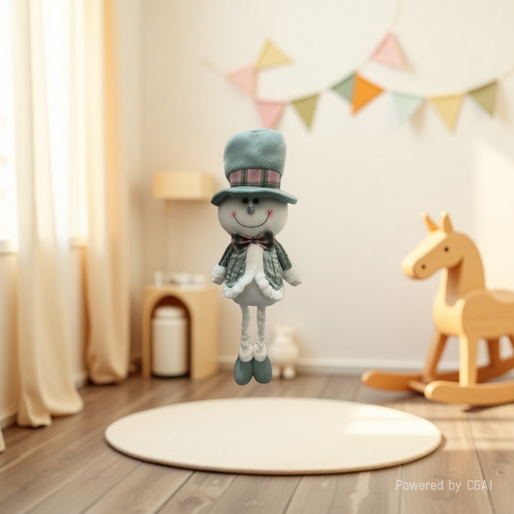 Christmas snowman figurine, extendable standing doll, Christmas decoration details Picture