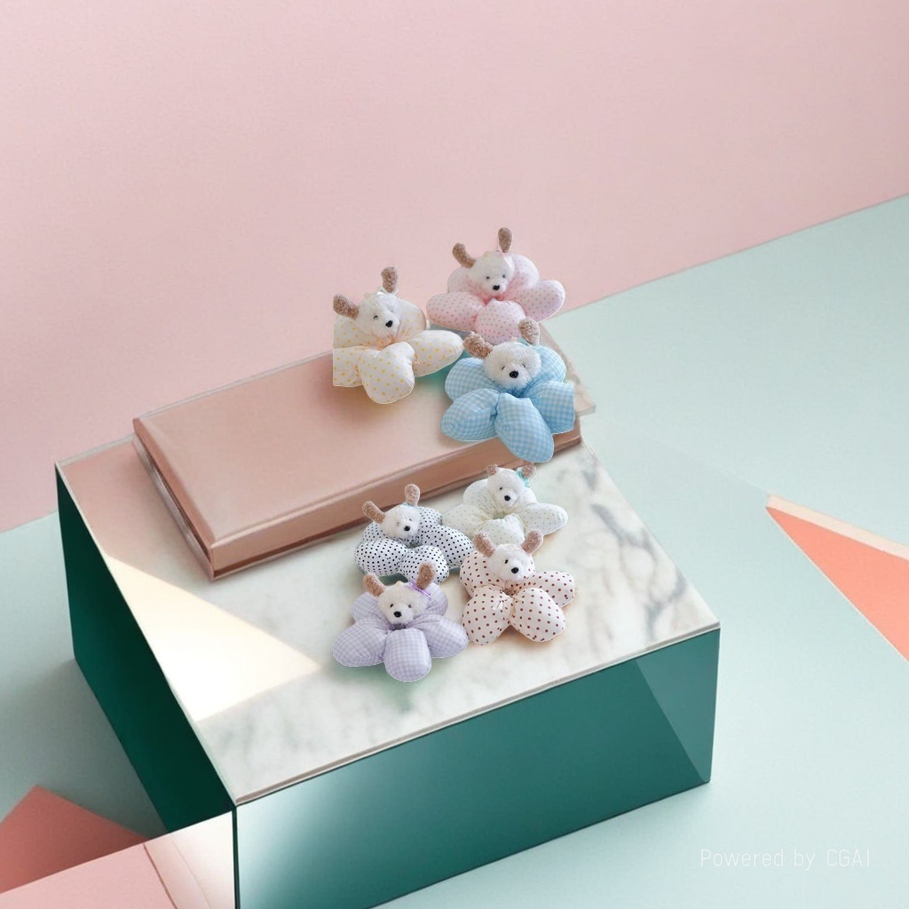 Spring and summer large intestine hair bands are cute and popular, with a feminine charm. Lace and leather band lace hair accessories are sweet and fresh details Picture