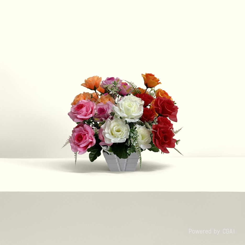 仿真彩色玫瑰花束含花瓣片奔现鲜花替代Flowers玫瑰仿真玫瑰花