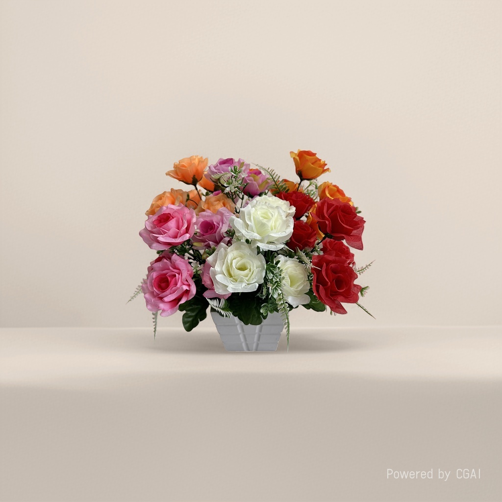 The simulated colorful rose bouquet with petal petals is a fresh flower to replace the "Flowers" simulated rose Application Scenario