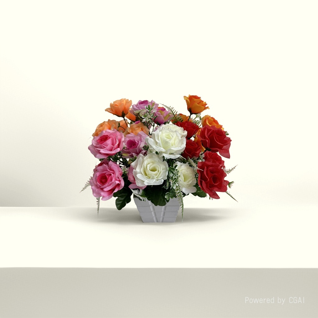 The simulated colorful rose bouquet with petal petals is a fresh flower to replace the "Flowers" simulated rose details Picture