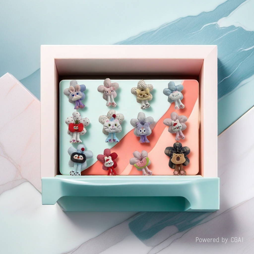 Cartoon flower large intestine butt hair band, cute hair flower, girl bun hairstyle, hair band, hair accessory 102448573 Specification image