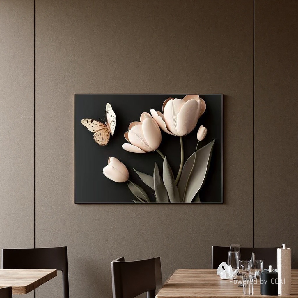 Modern and simple floral floor-standing paintings with texture, entrance wall hangings, living room decorative paintings, artistic tulip sofas, background walls