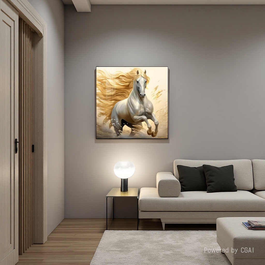 From the living room sofa background wall of the blood-sweating horse to the large-sized hanging paintings in the office and study of the successful boss Specification image