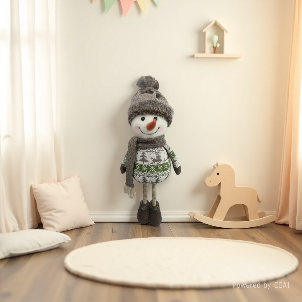 Christmas snowman doll, retractable standing doll, Christmas souvenir