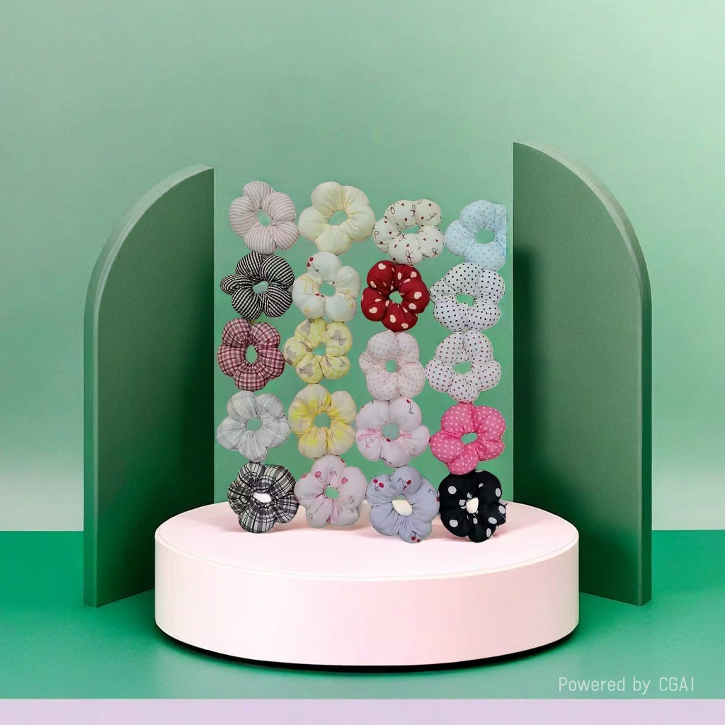 New high-end hair accessories for girls, featuring checkered floral patterns, cotton-filled intestinal rings, color-matched buttons, bows, large intestine hair bands and headbands Application Scenario