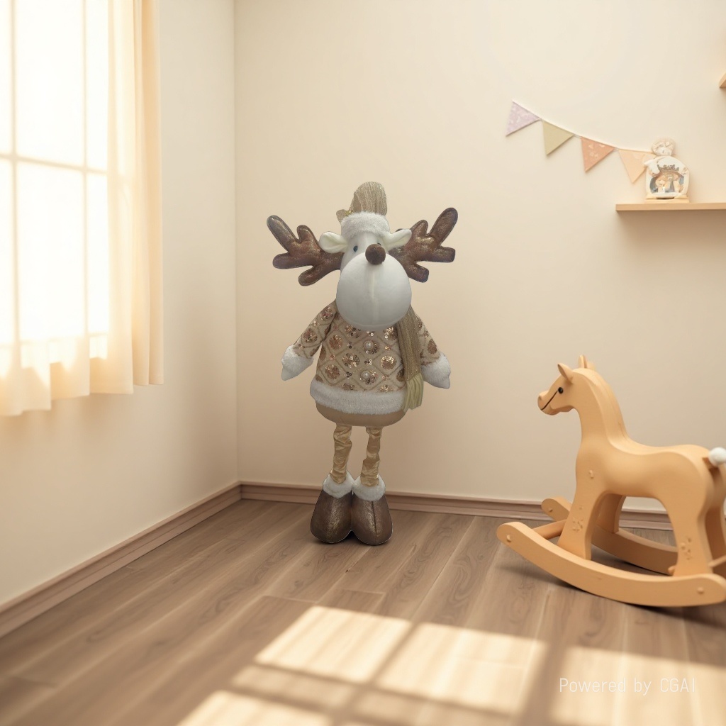 Christmas reindeer doll standing telescopic doll souvenir decorative toy Specification image