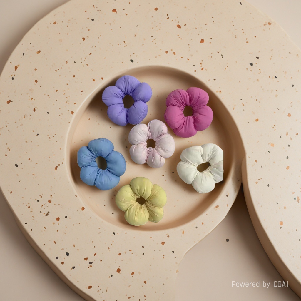 Cute cotton-filled hair band with satin trim, large intestine band, school-style bun hair tie, versatile and won't damage your hair