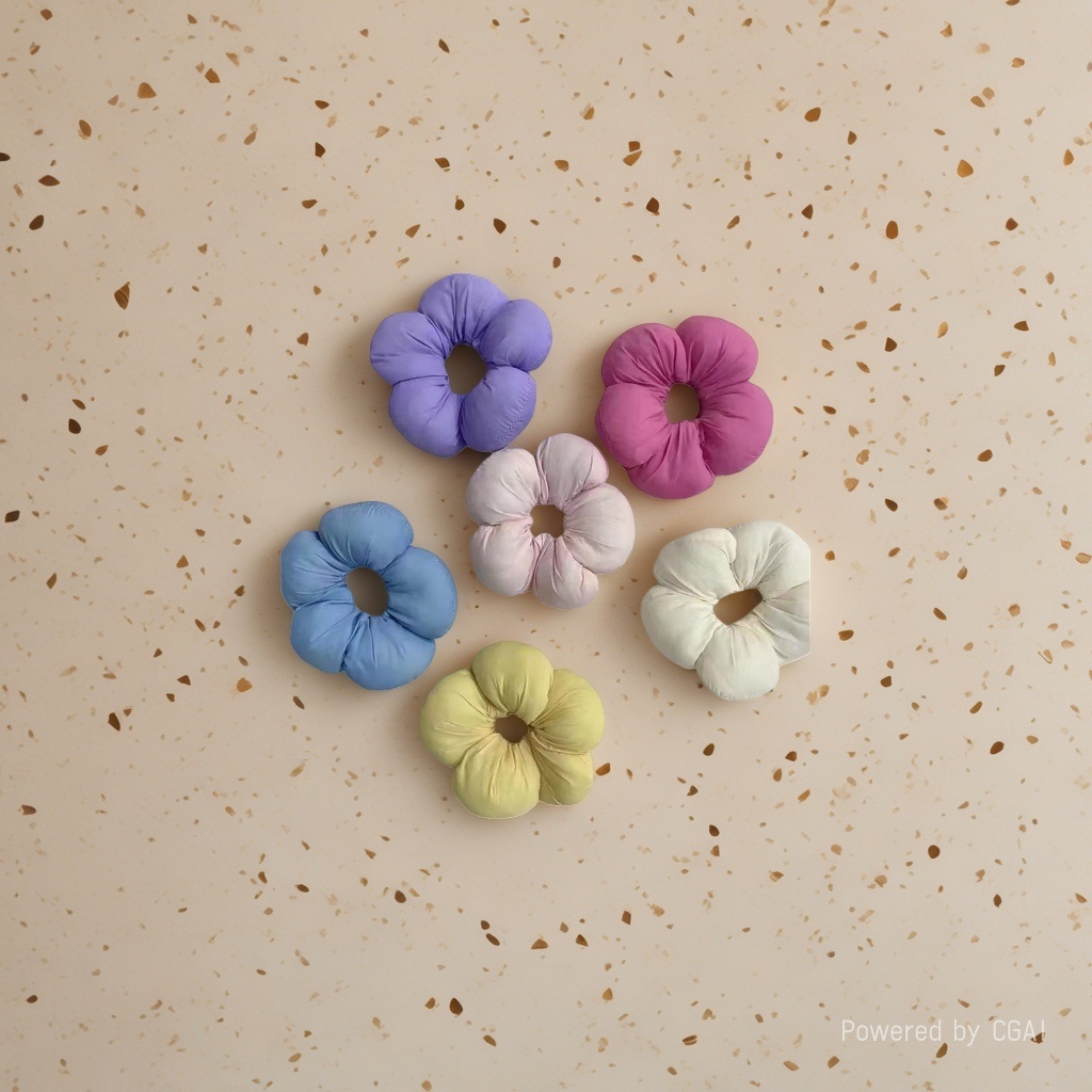 Cute cotton-filled hair band with satin trim, large intestine band, school-style bun hair tie, versatile and won't damage your hair details Picture