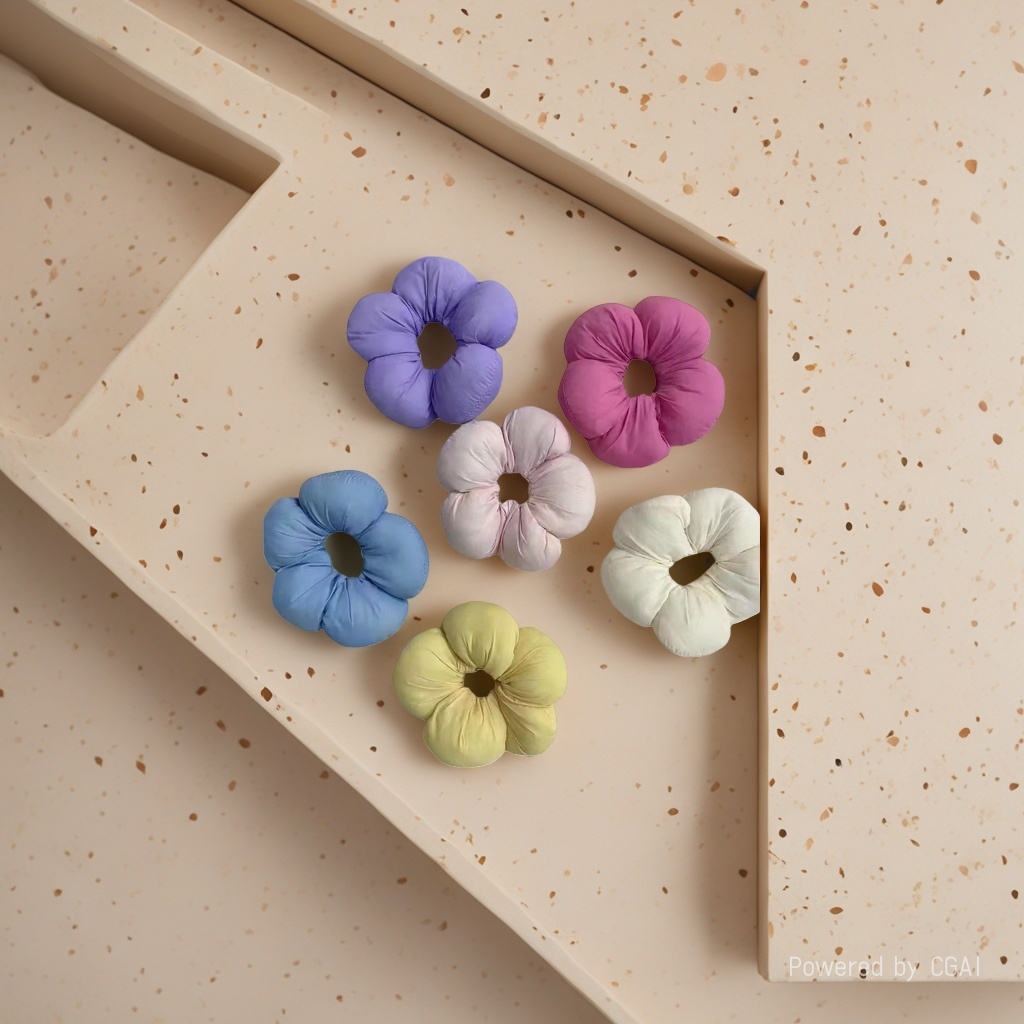 Cute cotton-filled hair band with satin trim, large intestine band, school-style bun hair tie, versatile and won't damage your hair Specification image