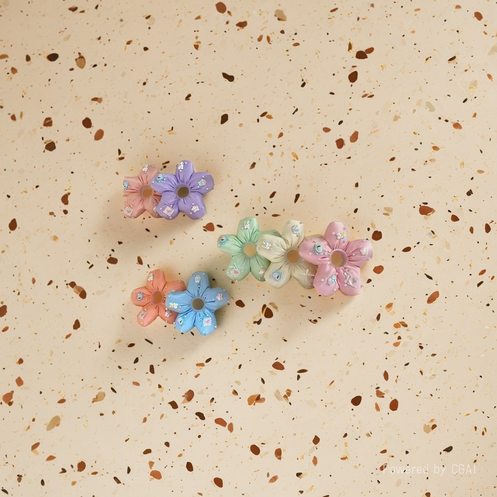 Cute cotton-padded hair tie with satin trim, large intestine tie, school-style bun hair tie, versatile hair tie Specification image