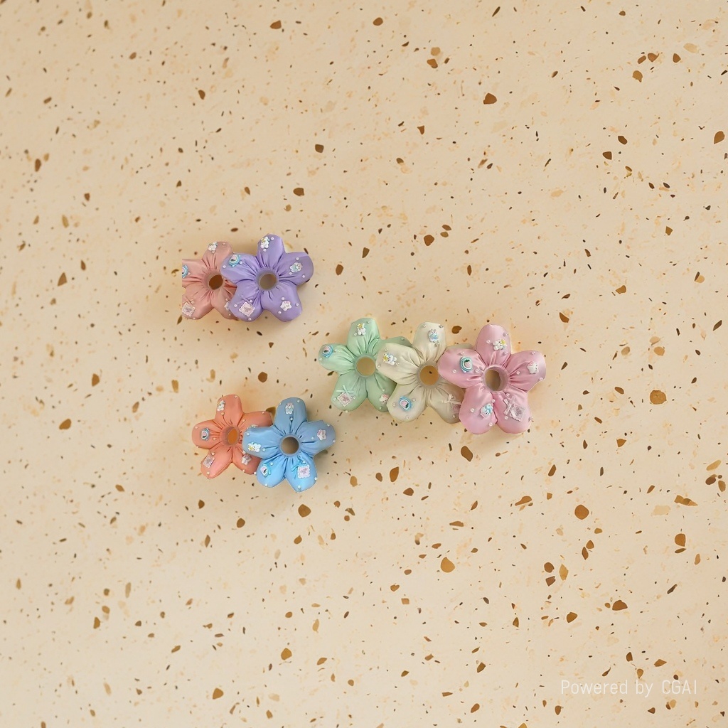 Cute cotton-padded hair tie with satin trim, large intestine tie, school-style bun hair tie, versatile hair tie