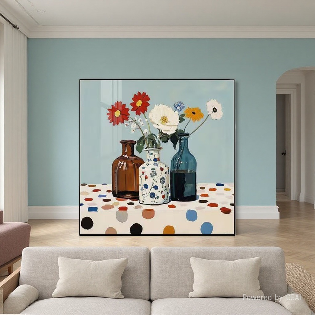 Hand-painted three-dimensional floral still life oil paintings, fabric decorative paintings, American-style paper-cut paintings Specification image