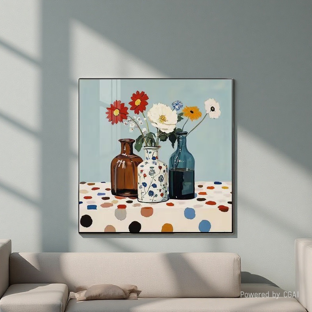 Hand-painted three-dimensional floral still life oil paintings, fabric decorative paintings, American-style paper-cut paintings Application Scenario