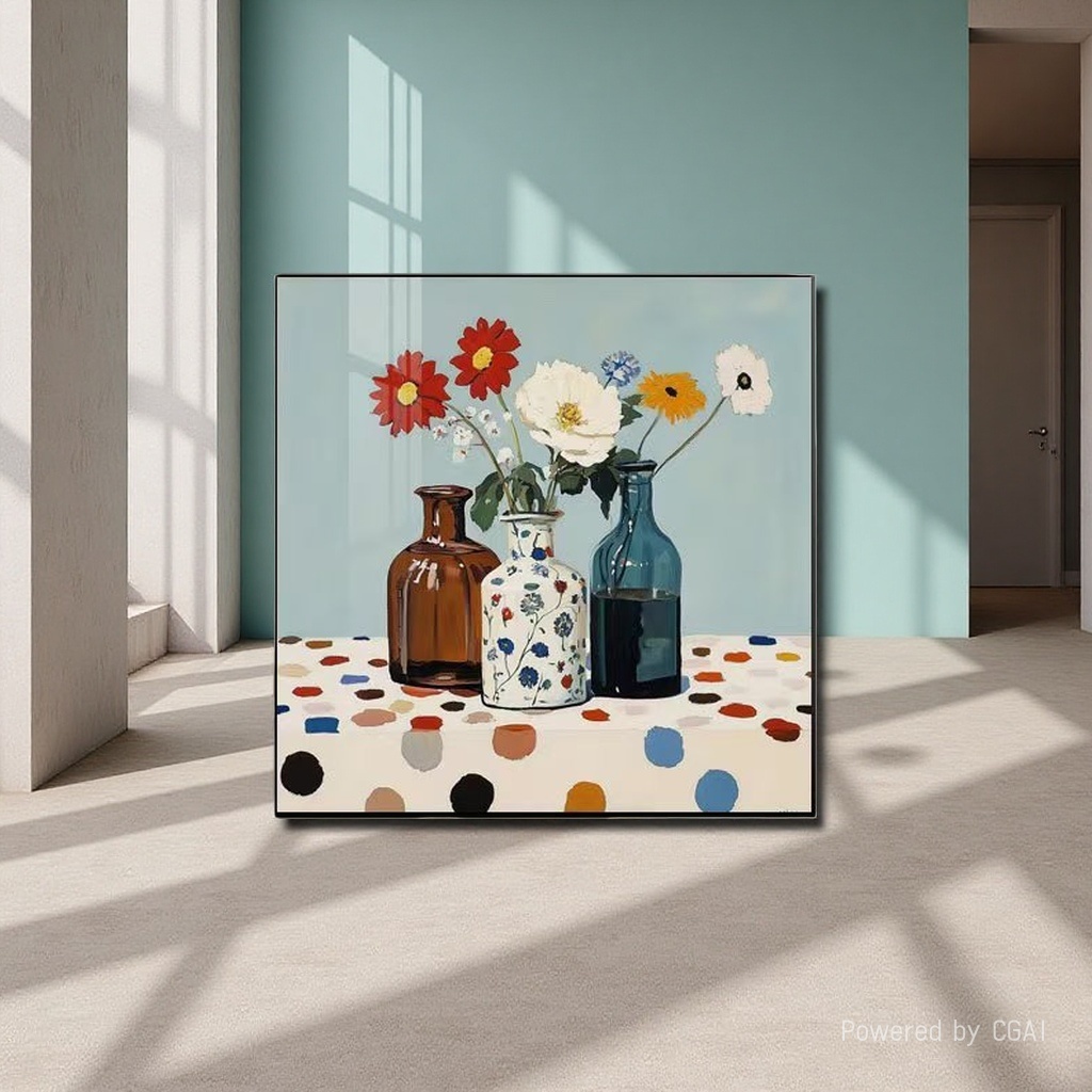 Hand-painted three-dimensional floral still life oil paintings, fabric decorative paintings, American-style paper-cut paintings