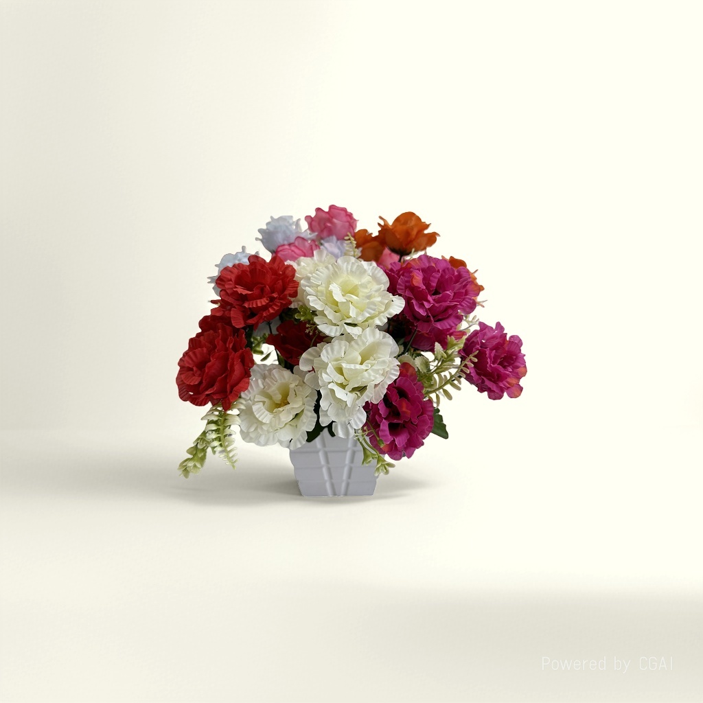 Handmade flower yarn woven potted plant souvenir, small green plant shell square pieces details Picture