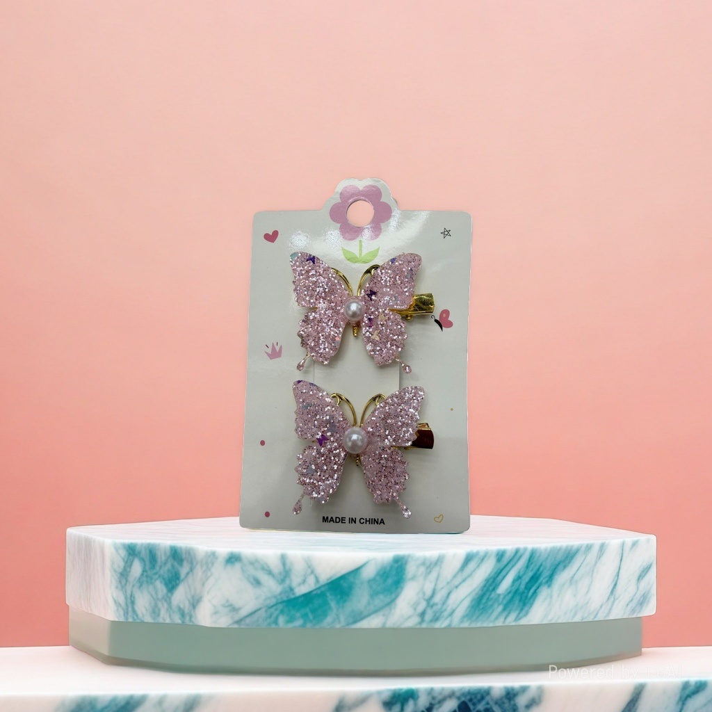 Pink butterfly acetate grappling clips, shark clips, sweet and girlish style, large hair clips Application Scenario