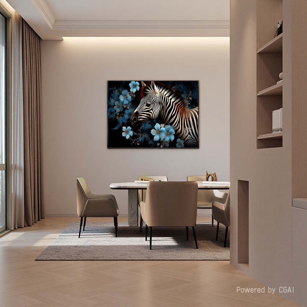 Modern fabric zebra violin decorative painting, mural hanging painting, diamond electricity meter box decorative painting details Picture