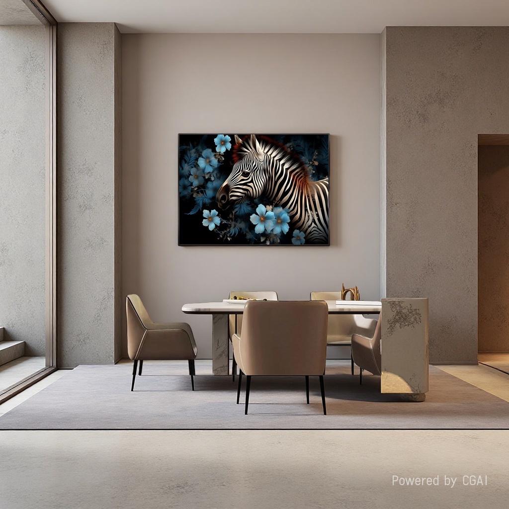 Modern fabric zebra violin decorative painting, mural hanging painting, diamond electricity meter box decorative painting Specification image