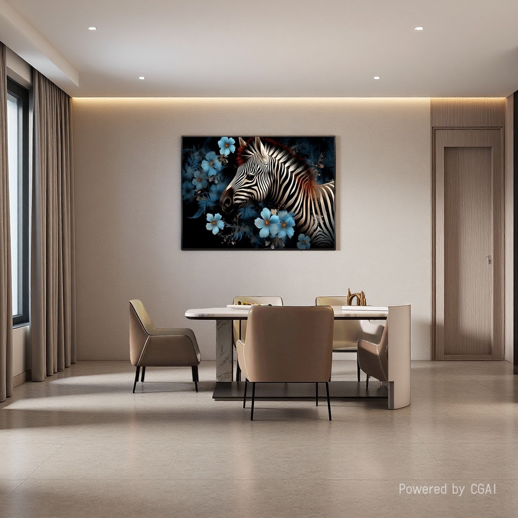 Modern fabric zebra violin decorative painting, mural hanging painting, diamond electricity meter box decorative painting Application Scenario