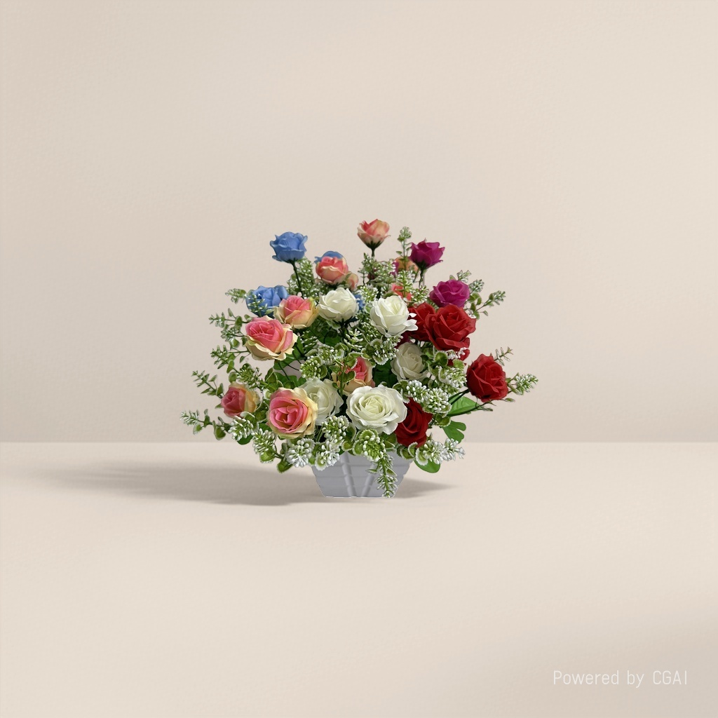 Simulated colorful rose bouquet with petal petals, a fresh flower replacement for Flowers roses. Simulated rose 104957486 Application Scenario