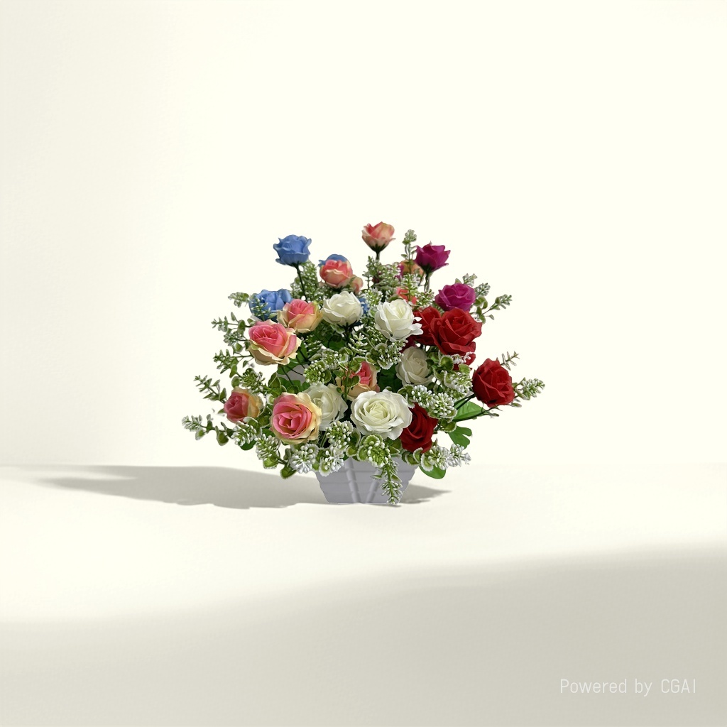 Simulated colorful rose bouquet with petal petals, a fresh flower replacement for Flowers roses. Simulated rose 104957486