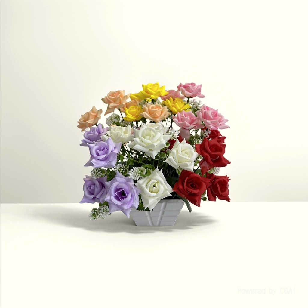 Realistic color rose bouquet, special rose petal pieces for meeting in person, Flowers realistic rose details Picture