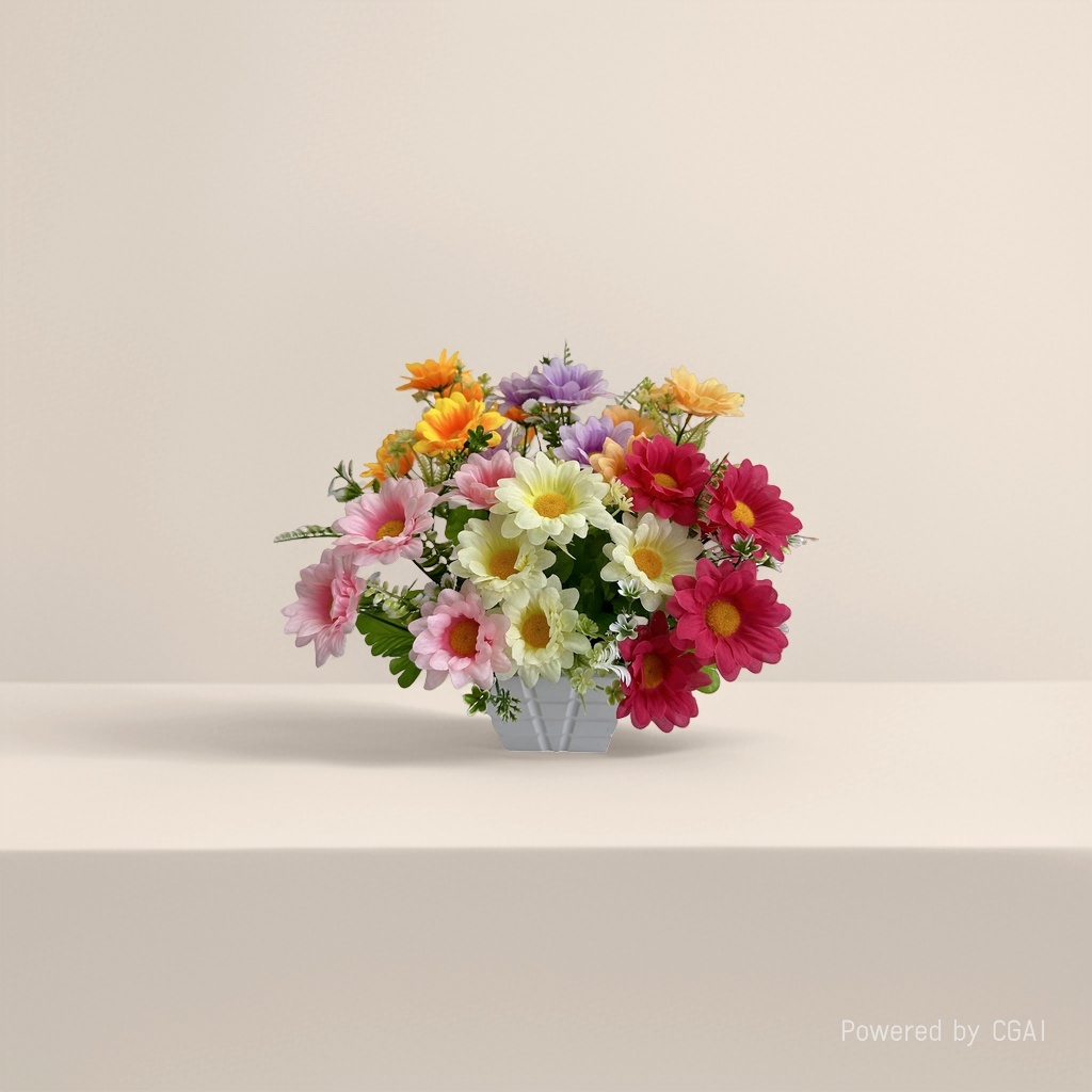 Monet's Garden colorful simulated plastic bouquets, handcrafted flower materials, artificial flower decorations Specification image