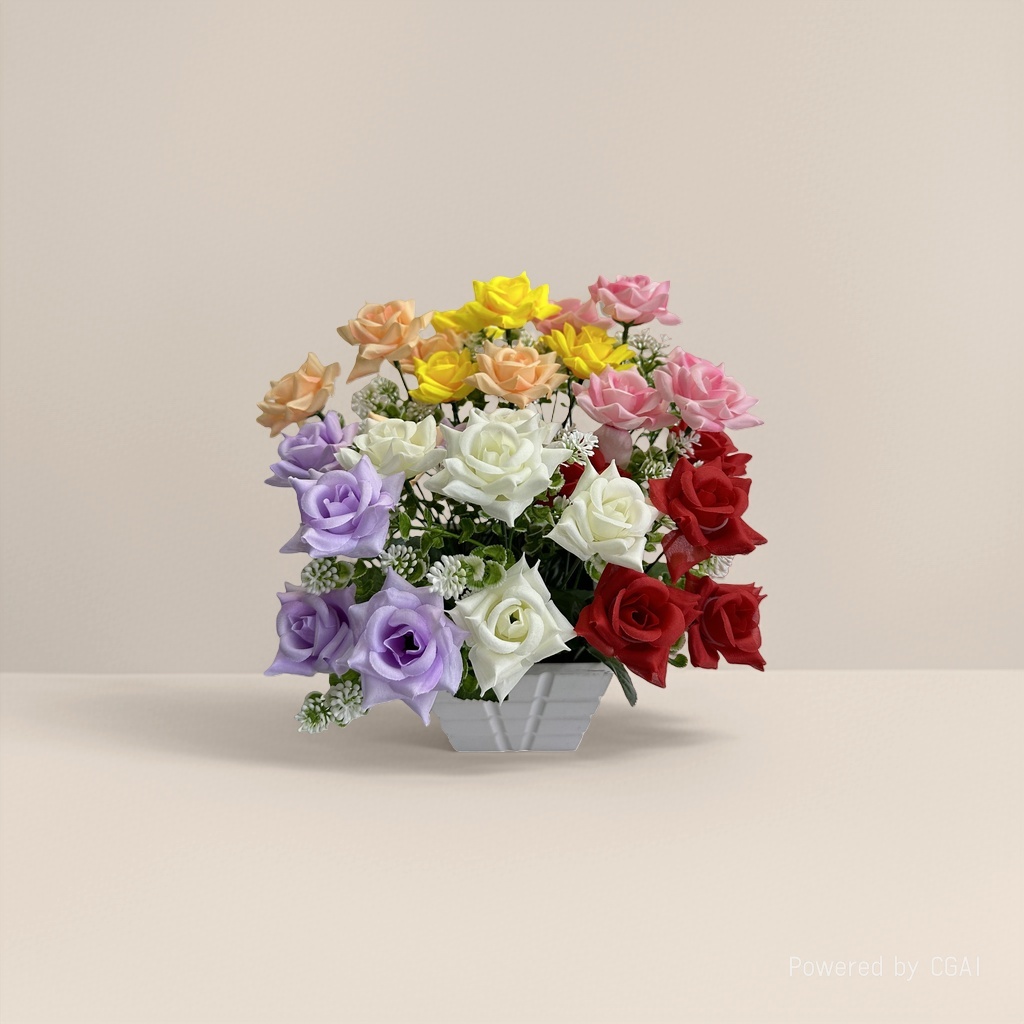 Flowers105709102, a special realistic rose petal sheet for a life-sized realistic color rose bouquet Application Scenario