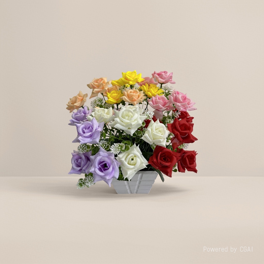 Flowers105709102, a special realistic rose petal sheet for a life-sized realistic color rose bouquet Specification image