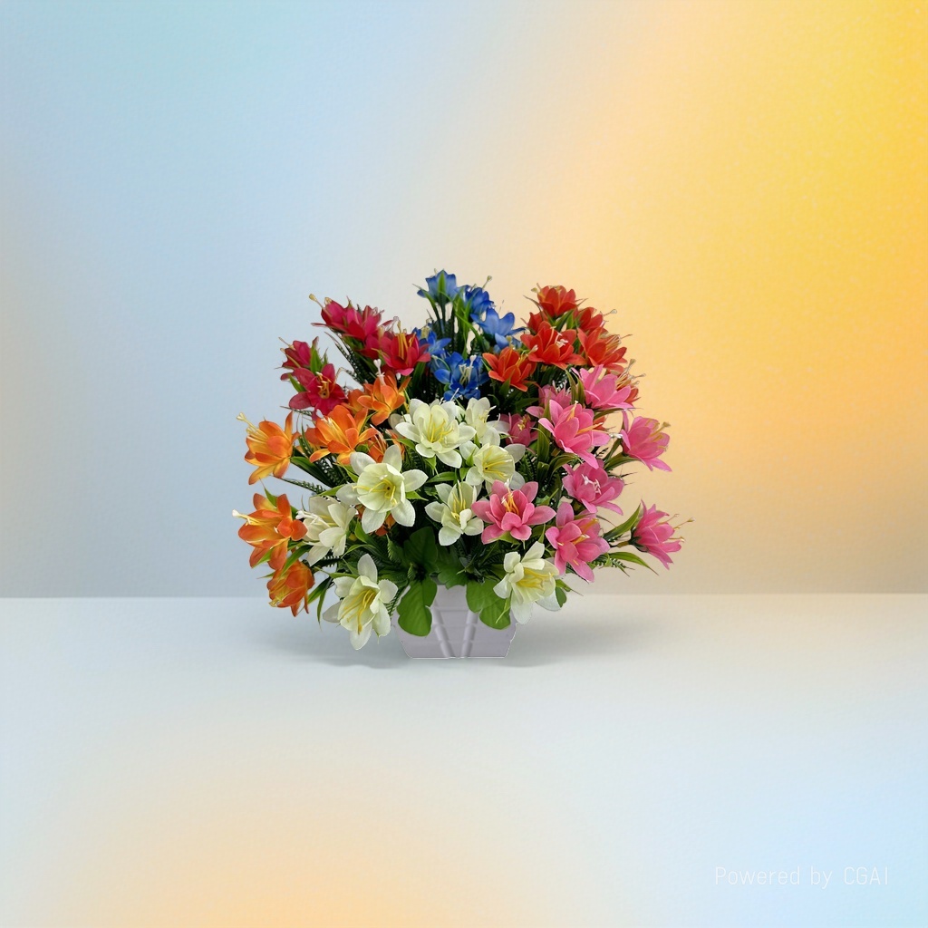 莫奈花园仿真塑料花束 彩色人造花手工花材