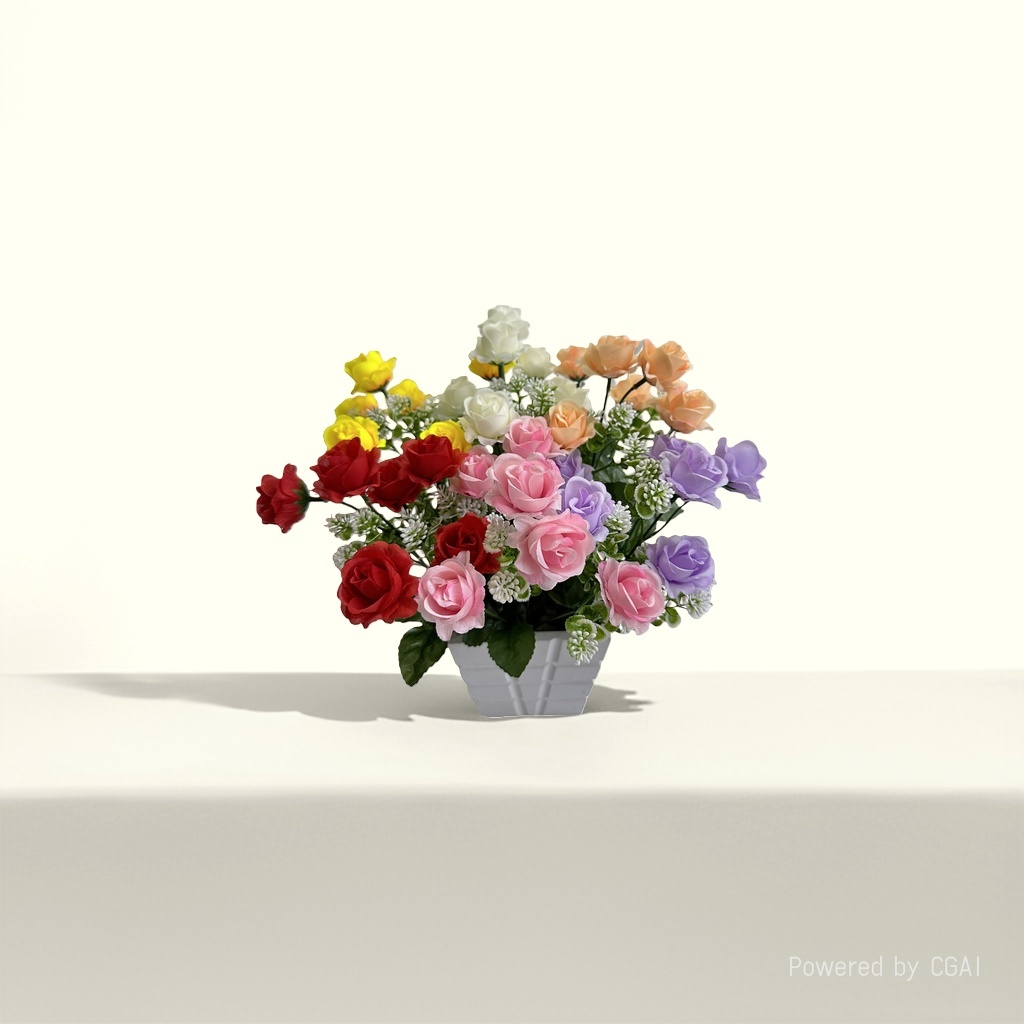 A realistic colored rose bouquet with petal pieces, specially designed Flowers rose decoration