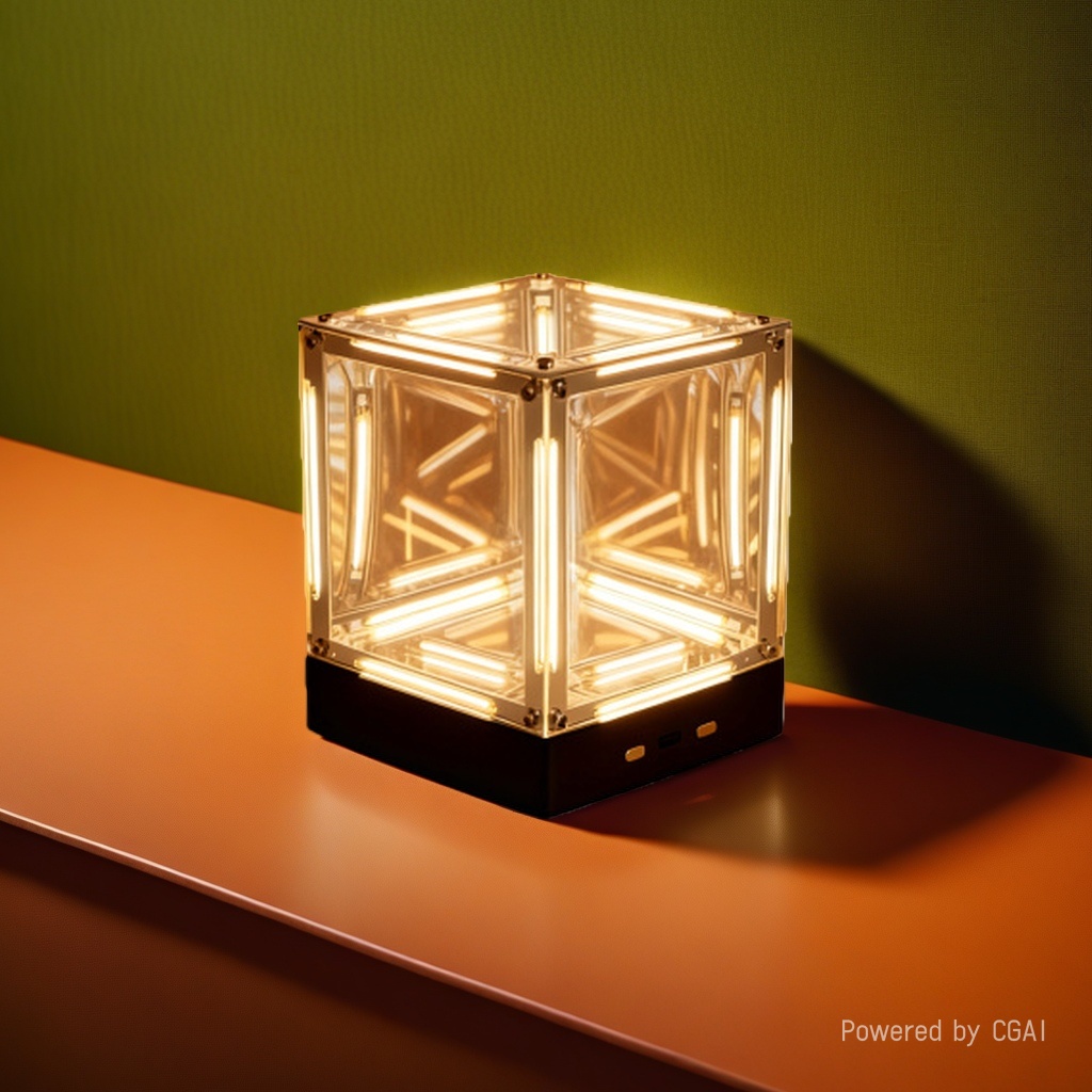 Four-dimensional space desktop ambient light small box space ambient light yellow and white light recharge and plug dual-purpose