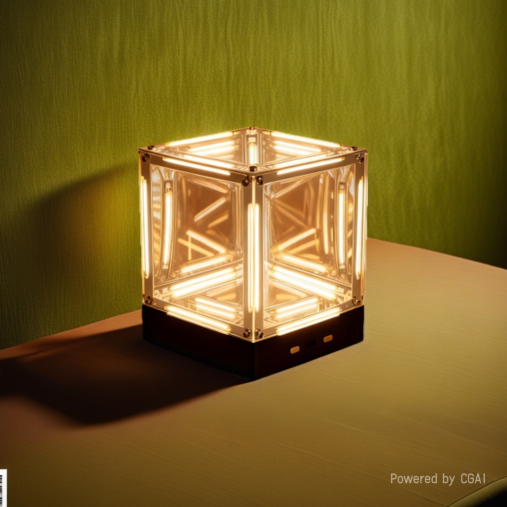 Four-dimensional space desktop ambient light small box space ambient light yellow and white light recharge and plug dual-purpose Specification image