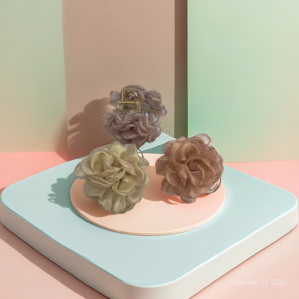 浪漫花期超仙气质温柔花朵发夹女韩系少女新款盘发抓夹鲨鱼夹发卡