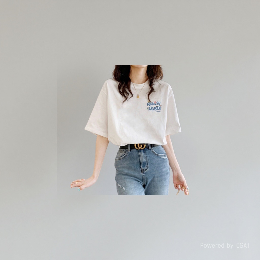 女式白色小清新字母图案短袖T恤夏天纯棉透气