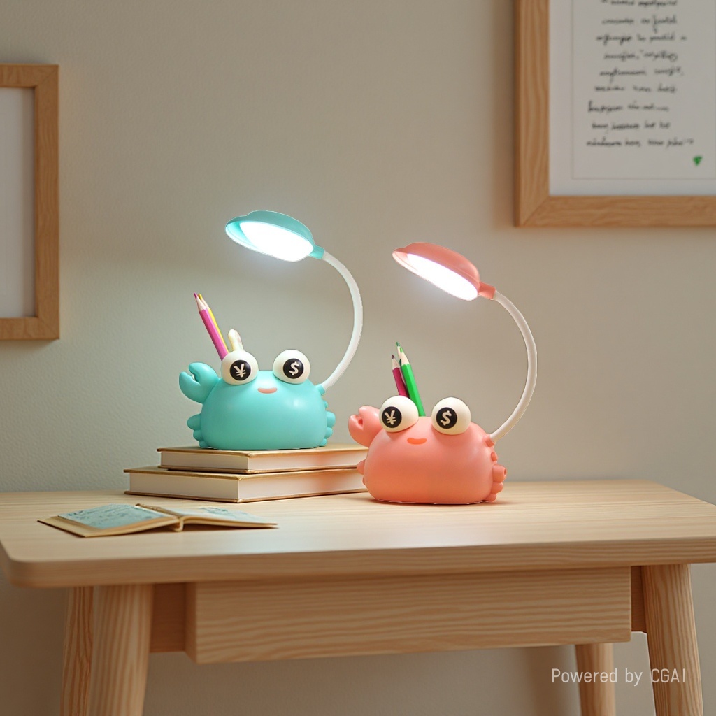 Cross-border creative, cute, rich crab pen holder, desk lamp, high appearance level, cartoon LED tube, foldable and storable dormitory Application Scenario