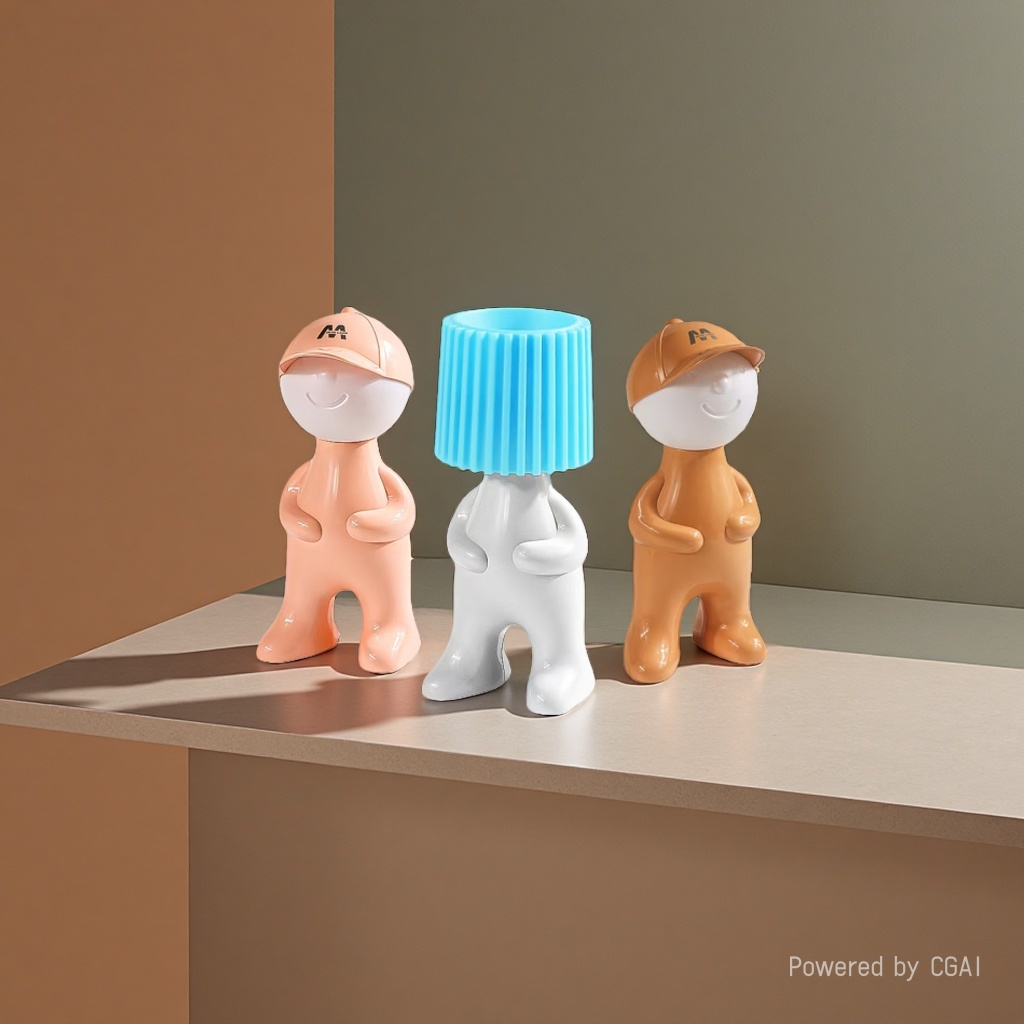 Cartoon hooded little boy charging night light, small desk lamp for student dormitory bedroom, gift decoration, funny and strange night light details Picture