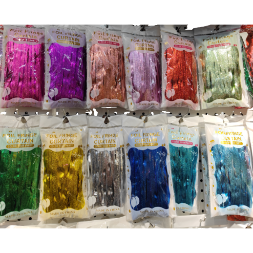 1X2M 1.6-thread frosted door curtain, rain silk curtain, colorful stripe and latte art party decoration Item Picture