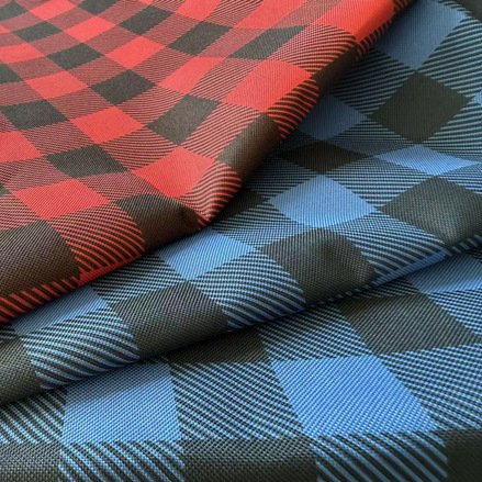210T poliéster triple check plaid tela para embalaje - 5