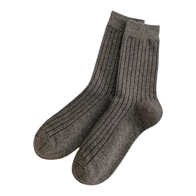 الجوارب الرمادية ذات الخطوط الرأسية Item Picture