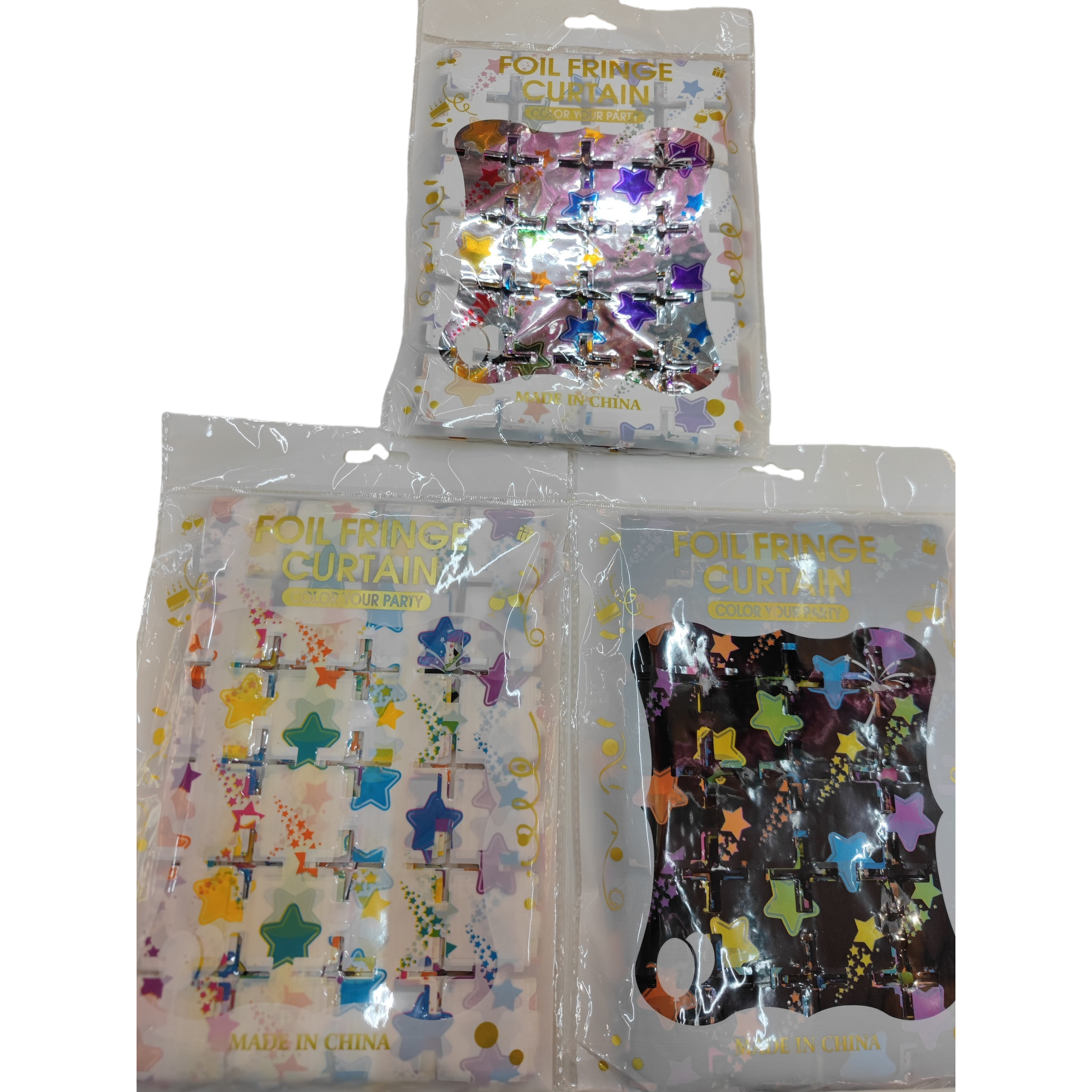 1X2 meters, 2 threads, colorful star-printed small square and large square door curtains, scene arrangement for Christmas decoration Item Picture